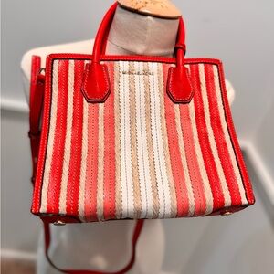 Designer Michael Kors Striped Tote Bag